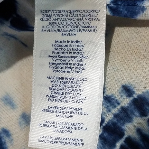 Chaps Tye Dye Button Down Shirt Size S - Picture 5 of 7